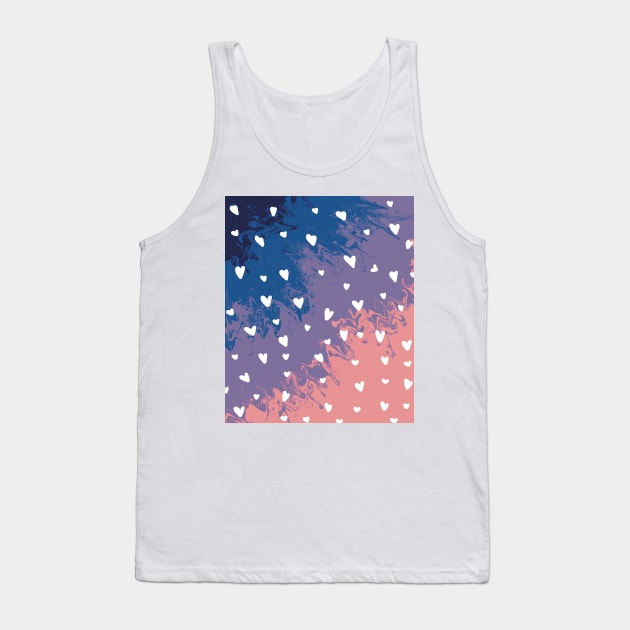 Valentine’s Day Galaxy Vintage Hearts | Swirl Pattern Tank Top by Jennggaa